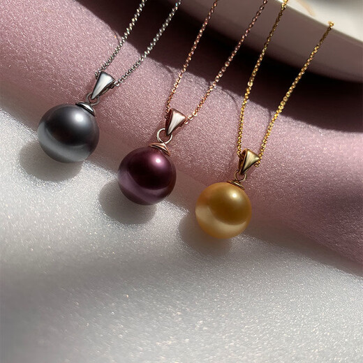 Fat Donglai same style pendant pearl women's s925 plated 18k gold single round shell bead new temperament necklace rose white silver drag 8mm