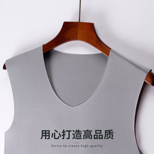 [Ice Seide ohne Markierungen] Herrenweste ist frei geschnitten, breite schulterhültige T-Shirt-Fitnessweste schwarz xl