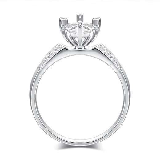 AVHE white 18K gold platinum cultivated diamond wedding ring 1 carat large diamond ring for women Luxuriously set bouquet of artificial diamonds Platinum heart claw bouquet - D color 20 points cultivated 18K gold diamond ring