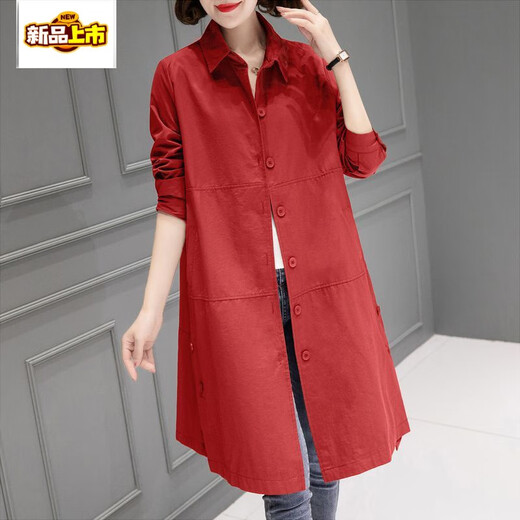 Chujing windbreaker jacket for women 2025 spring new outer wear foreign style age-reducing mother's clothing large size loose slimming top brown elastic cuffs XL 90-115