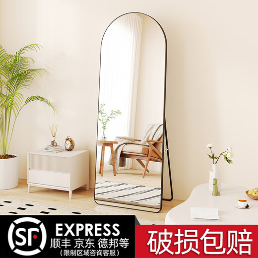 新艺鸿运（XINYIHONGYUN）家用穿衣镜宿舍全身镜落地现代简约镜子立体镜高清换衣镜衣帽镜 轻奢金 70*170【破损包赔 高清防爆】