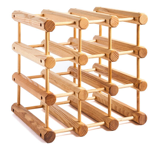 J.K. Adams Wooden Stackable Modular Wine Rack 12 Bottles Gray Solid Wood Expandable Kitchen Storage Natural Pins Stable Design American Country Style