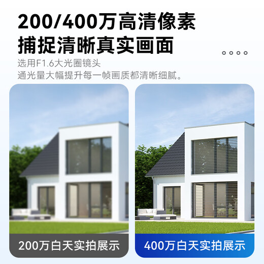 海康威视（HIKVISION）皓视通无线监控摄像头4路套装全彩夜视400万高清室内监控语音对讲360度全景监视器内存卡套装 128G