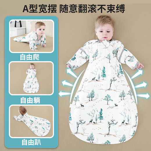 Antarctic baby sleeping bag baby bamboo cotton gauze all-in-one pajamas for the first 4 and 2 days of summer children anti-kick quilt thin