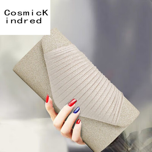 CosmicKindred2025新款时尚女士晚宴手拿包链条小包名媛宴会包配旗袍礼服手抓包 银色
