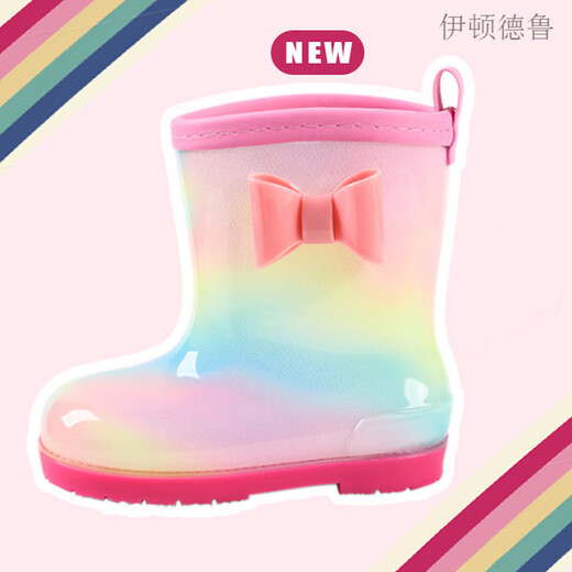 Eton Drew Bow Children's Rain Boots Girl Princess Cute Baby Girl Girls Child's Rain Boots Chaussures de l'eau Étudiant non glissade