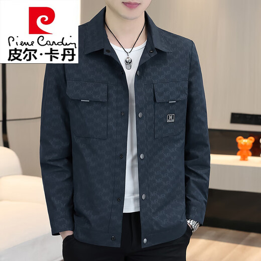 Veste de travail Pierre Cardin Spring and Automne veste fine veste pour hommes d'âge moyen et jeune polyvalent décontracté fermeux fer gratuit 6908 Black 2xl 185
