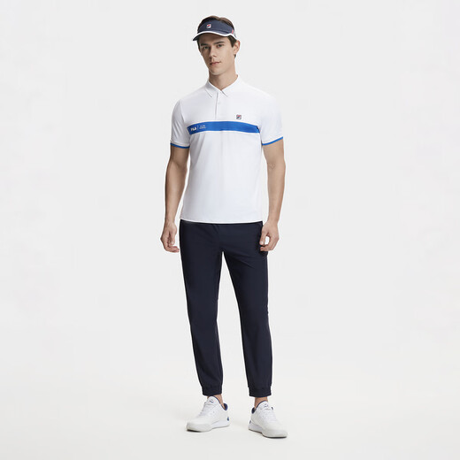 FILA moisture-absorbent quick-drying/cooling men's sweatpants men's basic ice silk dry tennis cuffed knitted trousers RD Sapphire Blue M