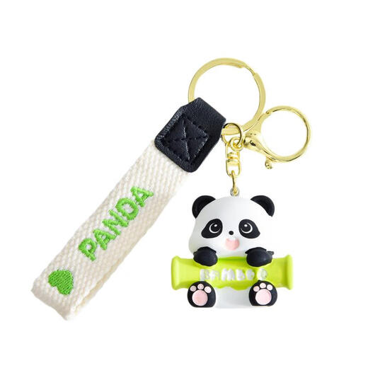 El panda felicitaciones por hacer una fortuna y el llavero de llaves de luces lindo regalo colgante de panda regalo de cumpleaños bamboo bambú de bambú de bambú de panda + paquete de bolsas de tela llavero