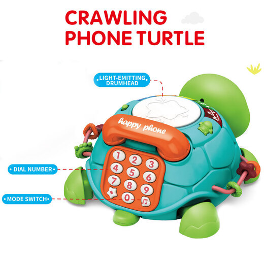 Multifunktionaler Musik-Simulation von Kindern, Kinderkriechspielzeug lernen, die frühe Bildungsmaschine Lernmaschine Turtle Lernmaschine (English Color Box] 524g zu besteigen