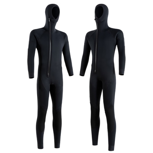 Gu Jian Mu Winter Swimming Warm Swimsuit Men's Wet Suit Hooded Thickened 3 Coldproof Wet Surf Suit Snorkeling One-piece Wet Suit 3mm Black Blue Hemmed XL