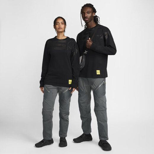 耐克（NIKE）官方ISPA男女长袖上衣情侣纯棉休闲运动叠搭舒适FJ7375 010黑/黑 L