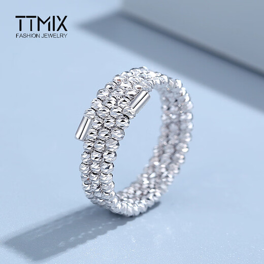 TTMIX sparkling pt950 platinum ring platinum ring women's birthday gift for girlfriend 11# gold weight 2.5-2.7g
