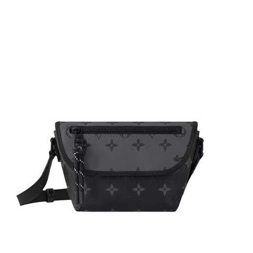 
ADJZART men's crossbody bag commuting bag presbyop men's postman bag men's riding cross-backpack youth shoulder bag personalized men's bag small black flower M12806 26.5*11*17