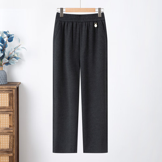Fengxiao mom pants, autumn and winter style, elastic high-waisted straight-leg trousers for the elderly, plus velvet and thickened, loose trousers for middle-aged and elderly women.