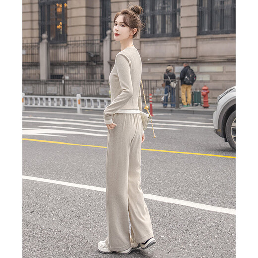 Sibaiser Fashion Sports-Set für Frauen 2025 Herbst Neues Zweiköpfe mit langem Hose zweiteiliger Set mit Long Hosen