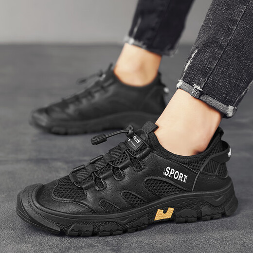 Arich Herrenschuhe Sommer-Mesh atmungsablen dünne Freizeitschuhe hohl Mesh kear-resistent nicht rutschfein