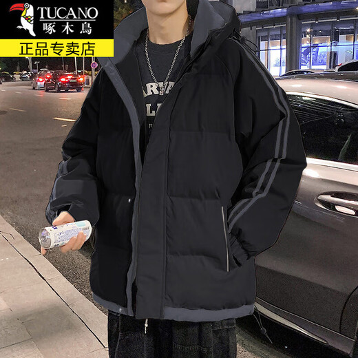 啄木鸟（TUCANO）棉服男士装秋冬季加绒加厚棉衣宽松羽休闲绒服男外套保暖短款衣服 9789灰色 3XL 约160-175斤