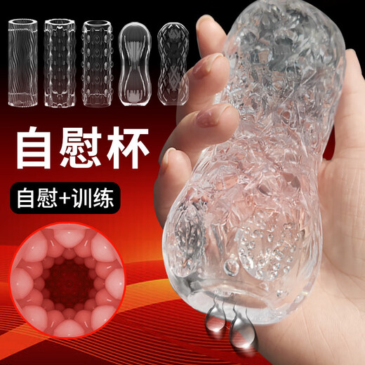 取悦可视贯通训练器男用自慰器透明飞机杯阴茎锻练降敏锻炼器成人 取悦-可视飞机杯-波纹型6623