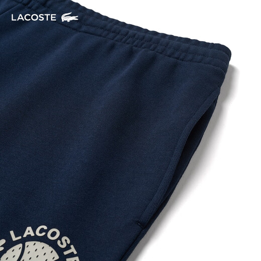 LACOSTE法国鳄鱼男装25春夏新款标准版型3D印花法式毛圈布短裤|GH9708 166/藏青色 XL 6