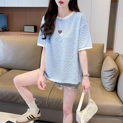 Aemape Sommer Nischendesign Jacquard Kurzärärmig Frauen koreanische Version 2025 Lose und modische neue Top-Basis-Hemd Trendy Ins KM-9272 White M 80-100