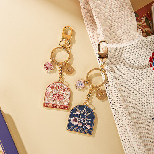 British Museum V/A joint William Morris keychain pendant for girlfriend's birthday, Chinese Valentine's Day gift