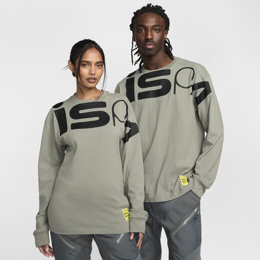 耐克（NIKE）官方ISPA男女长袖上衣情侣纯棉休闲运动叠搭舒适FJ7375 010黑/黑 L