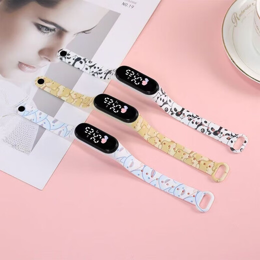 Primary school students' watch only time, forest girl, junior high school, high school, high-quality children's electronic sports bracelet boy and girl, pastel little white flower