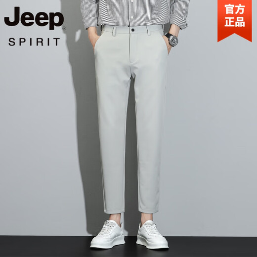 JEEP SPIRIT2025新款春夏季男士休闲裤男韩版潮流九分西装裤直筒修身裤子男款 G9902黑色 28 【腰围二尺一】