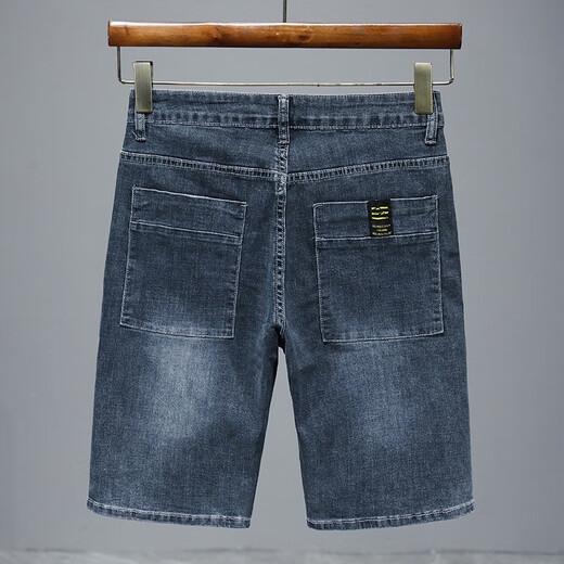 
ZENGZHI 2025 new summer thin denim shorts men's five-point loose straight mid-trouser casual versatile stretch breeches 671 light blue 32 (2 feet 5)