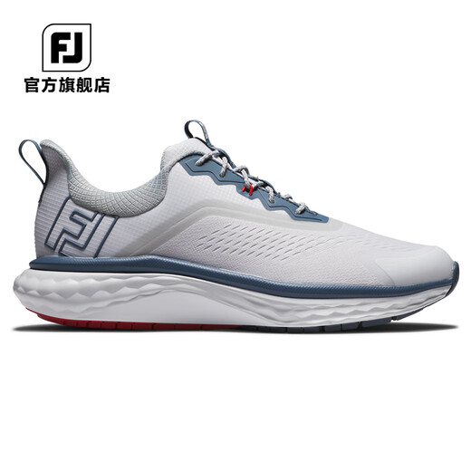 
FootJoy golf shoes men's shoes new FJ Quantum sports lightweight golf sports shoes comfortable and stable without spikes White/Blue/Red-56989 Size 41 = US size 7.5