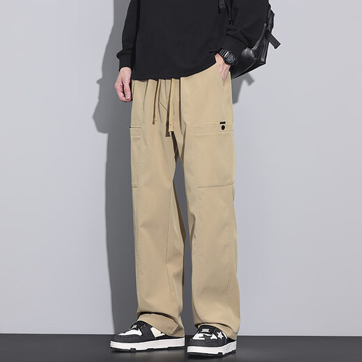 
Romon casual pants for men's spring and autumn new American work pants for men loose straight sports and casual trousers 9856 military green + 9856 khaki M