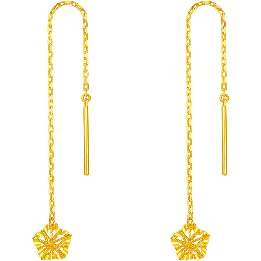 Saturday Fu 5G craft gold ear wire women's gold earrings birthday gift price A0913528 about 0.91g one pair