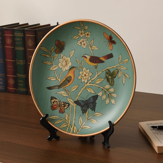 Tira American Country Ceramic Decorative Plate Ornamente zum Platzieren von Tellern und Betrachtung von Tellern für Wohnzimmermodellraum Ornamente zum Platzieren von Dekorationen zum Platzieren von Platzierungs- und Lieferhalterungen zum Platzieren