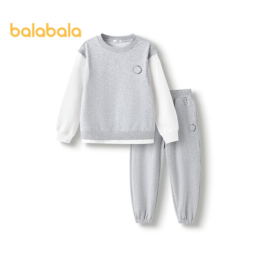 Balabala children's clothing boys long sleeves set children's sportswear 2025 new spring dress fake two-piece fashion 208125104104