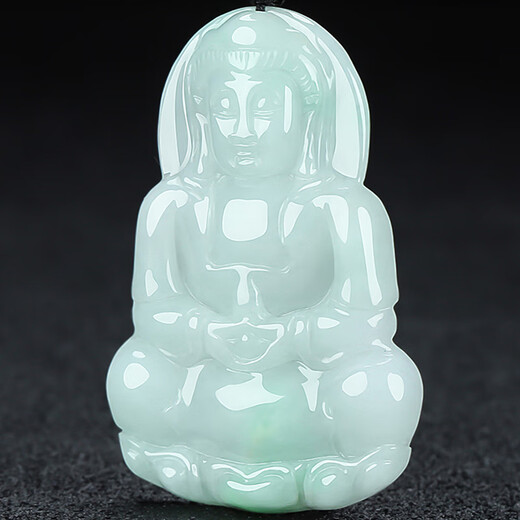 陛玉A货翡翠观音吊坠男士玉坠附鉴定证书