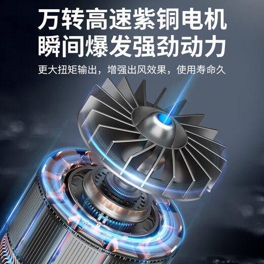充电锂电鼓风机吹风机吹灰机工业大功率吹尘落叶吹雪机电动 DY新风暴蓝3888TV一电一充重载
