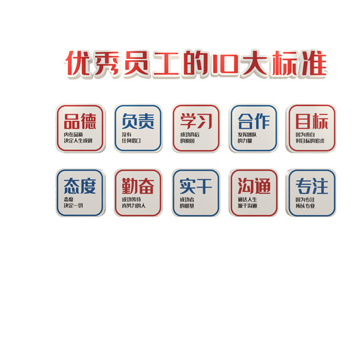 Langlebige Produktionsworkshop High -End Cultural Wall Factory Promotion Slogan Office Decoration Company Layout Corporate Aufkleber Neue 4839 Ausstehende Mitarbeiter - Big Red + Black + White Extra Large
