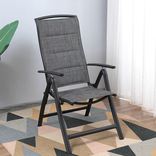 临亚（LINYA）折叠躺椅户外露营椅铝合金7档调节家用午睡椅子喜 9896夹棉款折叠椅