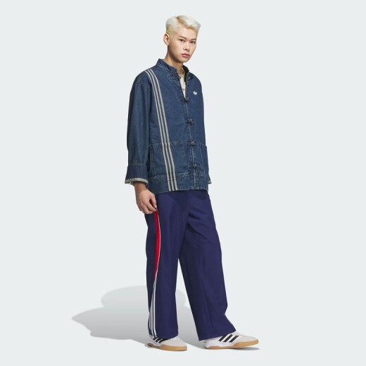 阿迪达斯 （adidas）男/女三叶草新年款新中式盘扣牛仔夹克外套JZ9928 图色 均码 xxs