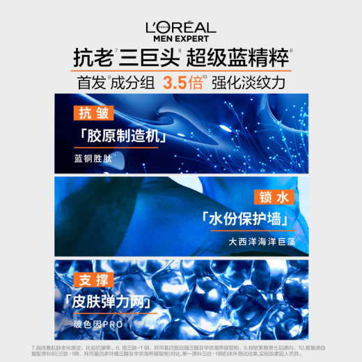 L'Oreal Men's Anti-Wrinkle Light Texture Set Hydrating Moisturizing Facial Cleanser Essence Cream Skin Care Products High-end Gift Box for Boyfriend