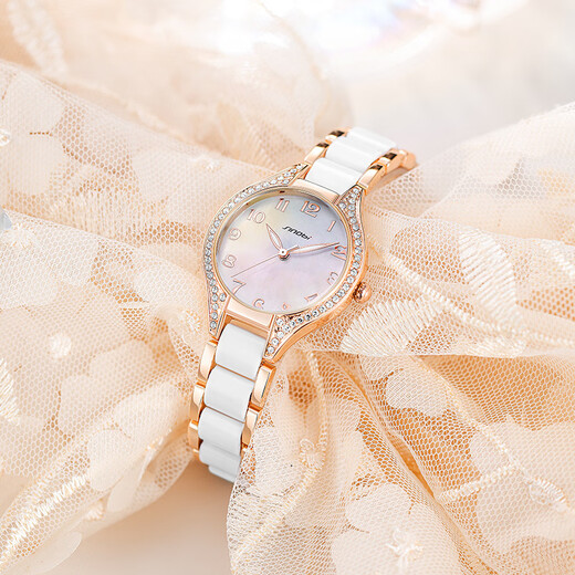2025 ceramic women's watch luminous women's famous watch fashion light luxury digital women's watch waterproof diamond-inlay watch 11S9848L01