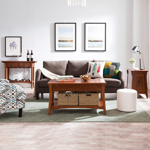 Leick Home Solid Wood Wine Rack Two Drawer Storage Home Bar Wine Table Multifunctional Restaurant Furnishings