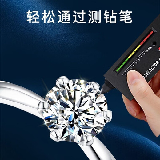 Guanpu Pavilion Fat Donglai's same style pt950 platinum ring for women imported from the United States D color moissanite diamond 1 carat knotted proposal silver one 30 minutes Zhoujia six claws closed mouth size 9