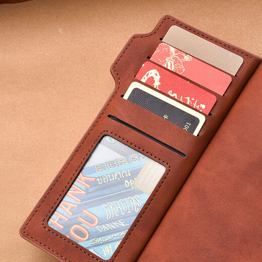 Tenggexiang portefeuille pour portefeuille pour portefeuille long portefeuille sac d'identité de grande capacité portefeuille multicard portefeuille cadeau de la fête des pères marron foncé