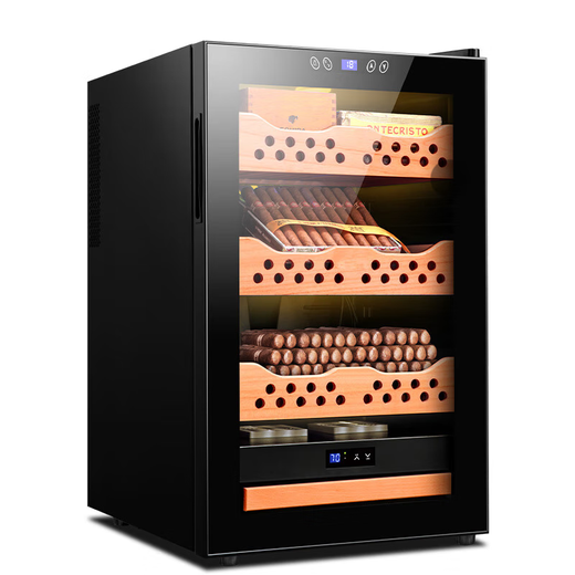 Shuangyou CK-68C smart constant temperature and humidity cigar cabinet mini small household smoke cabinet red wine cabinet moisturizing cigar cabinet black 5th generation humidity control naked model