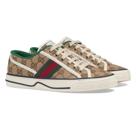 Zapatos de mujeres de Gucci (Gucci), logotipo retro de moda zapatos deportivos versátiles versátiles, marrón 606110 HVK20 9766 35