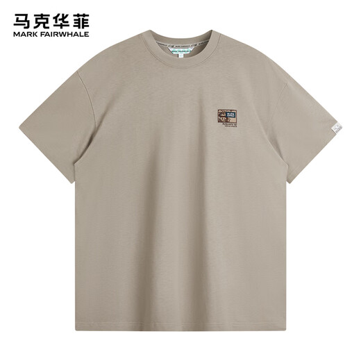 Mark Huafei [Xianglong Stickerei] 7A Antibakterielles Kurzarm T-Shirt Herren 25 Frühlings- und Sommer-Rundkragen Cool Cool Basic All-Match Lose T-Shirt 701 Khaki S (High 155-165 Gewicht 55-60)