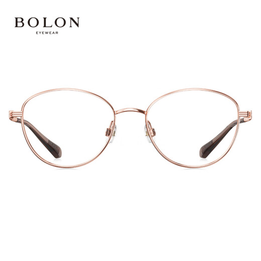 BOLON暴龙眼镜25年新品优雅猫眼近视眼镜女轻量钛架光学镜架男 BA7029 B30 玫瑰金镜框 【+0元】配防蓝光镜片0度