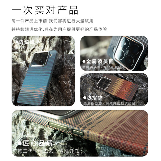 CONGA is suitable for Xiaomi 15pro mobile phone case, Kevlar aramid fiber protective cover, all-inclusive ultra-thin hard shell, anti-fall and heat dissipation, galaxy magnetic thin metal ring fire